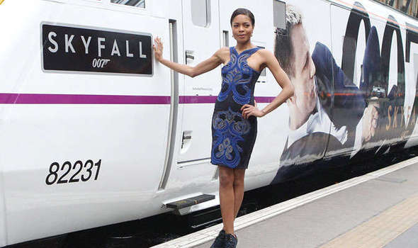 Naomie-helped-launch-the-Skyfall-branded-train