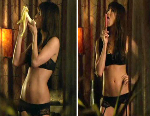 Jennifer Aniston eats a banana and lolly provocatively in her new movie 